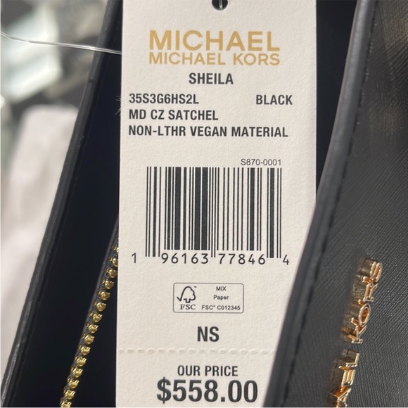 Michael Kors Sheila Medium Center Zip Satchel Bag
Color: Black - Picture 8 of 14